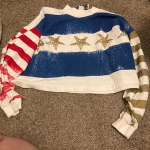 Vintage American Flag Crop Top